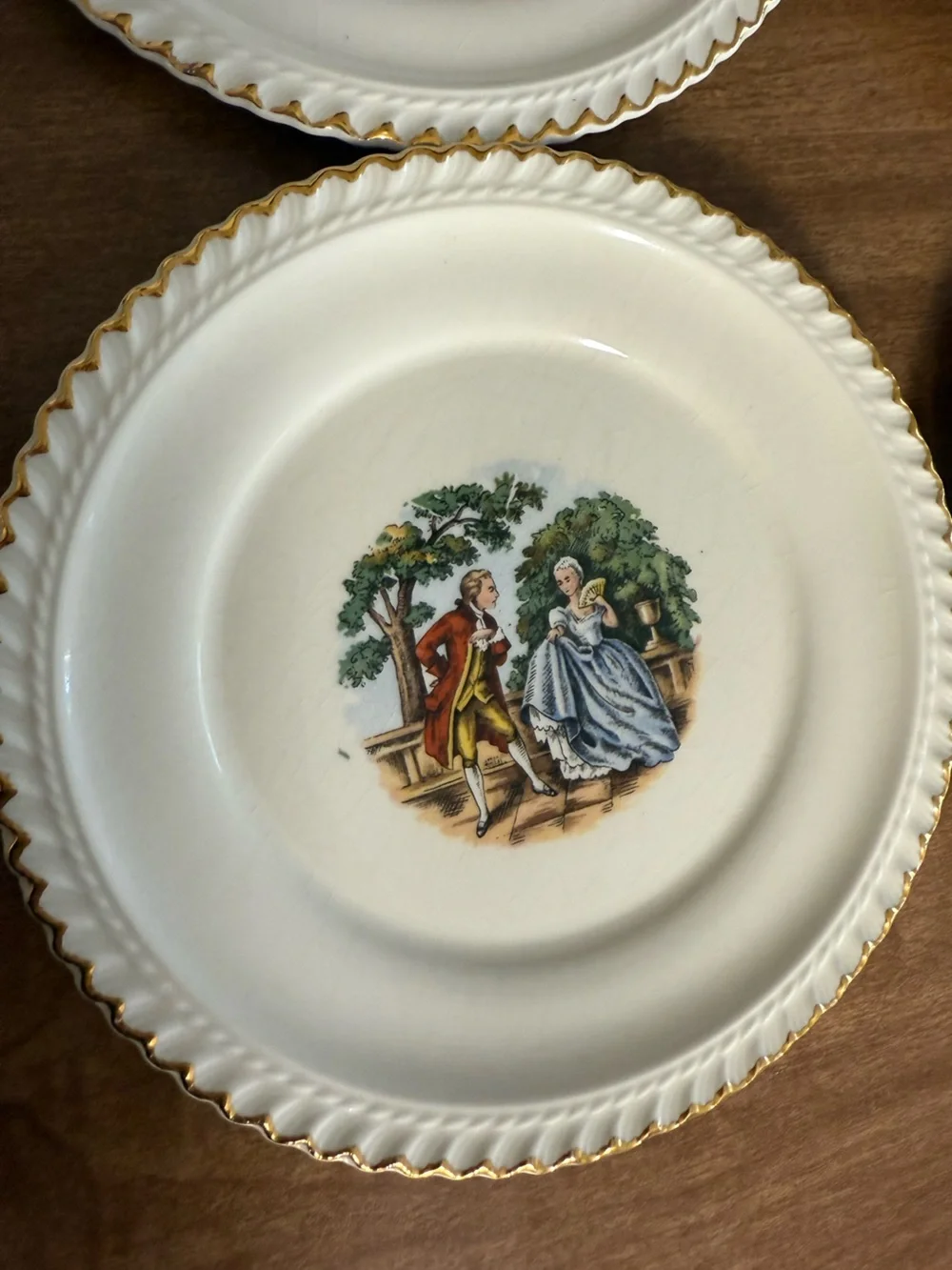 The Harker Pottery Co. Courting Couple Plates